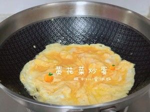 有毒却好吃的花【新鲜黄花菜炒蛋】留住初夏满口花香（蜗牛vivi爱做饭）的做法步骤 第4步