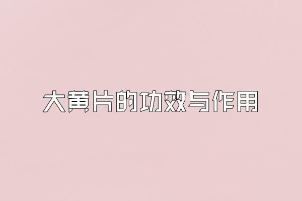 大黃片的功效與作用