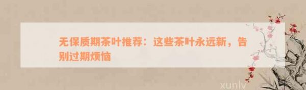 無保質(zhì)期茶葉推薦：這些茶葉永遠新，告別過期煩惱