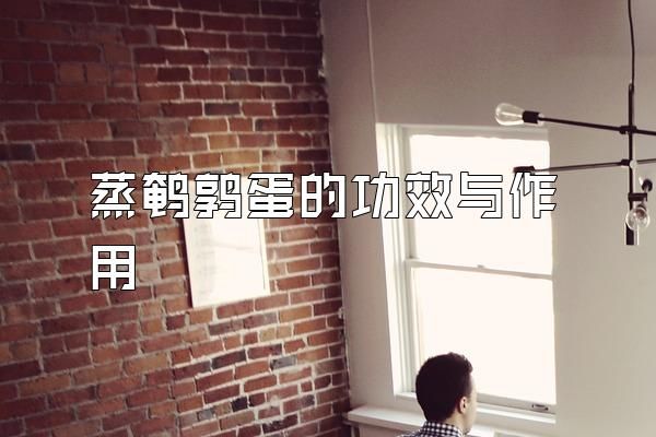 蒸鵪鶉蛋的功效與作用