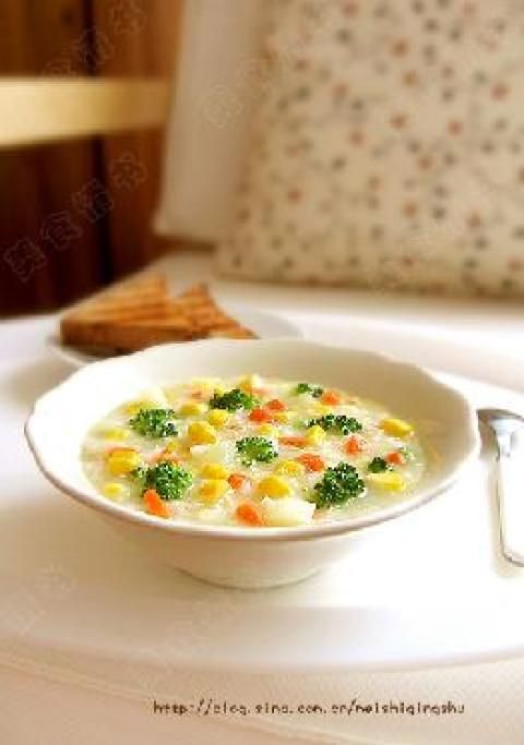 蔬菜玉米麥片粥做法