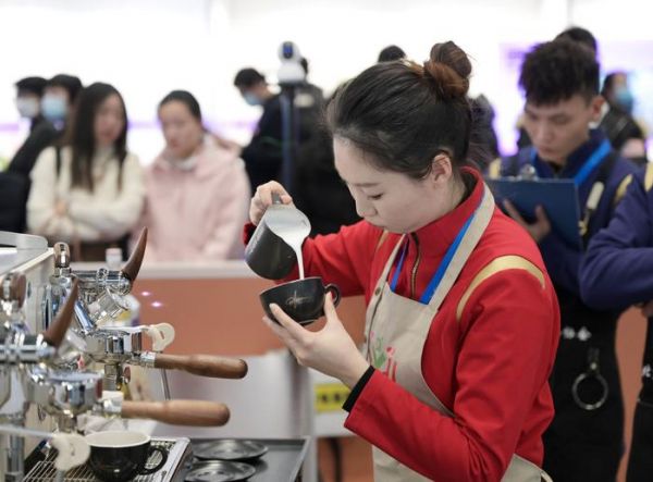 咖啡师项目。新京报记者 王贵彬 摄