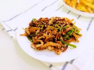 翻炒版铁板鱿鱼须（约130大卡）的做法 步骤6