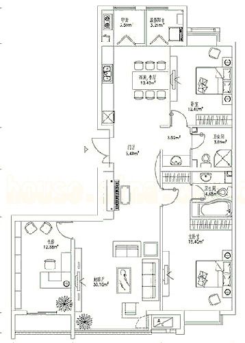 点评：坐子向午开西门的户型风水分析(附图)