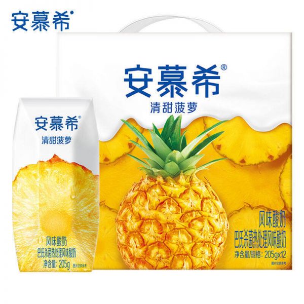 安慕希清甜菠蘿味酸奶205g×12盒