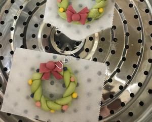 圣誕花環(huán)饅頭的做法 步驟4