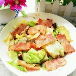 干鍋培根手撕包菜的做法[圖]