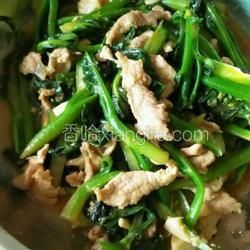 瘦肉炒芥蘭的做法[圖]