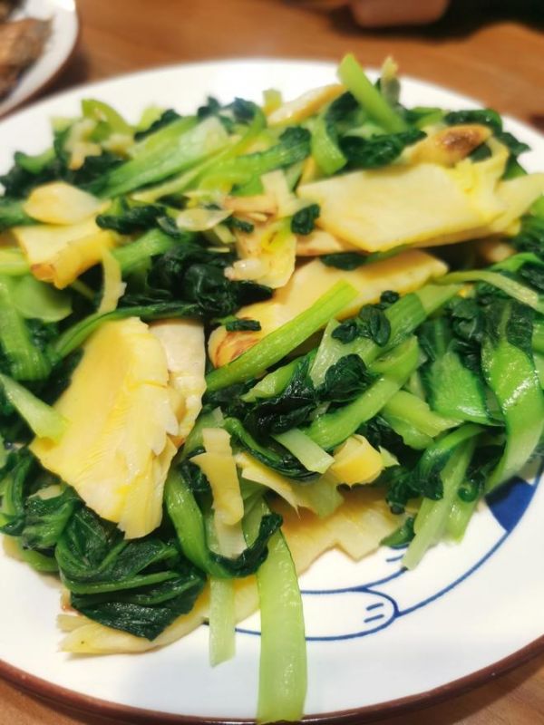 時(shí)令菜：塔菜炒冬筍的做法