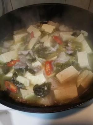酸菜五花肉冬筍燉凍豆腐的做法 步驟5