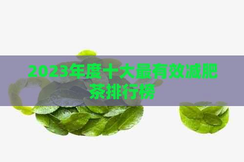 2023年度十大最有效減肥茶排行榜