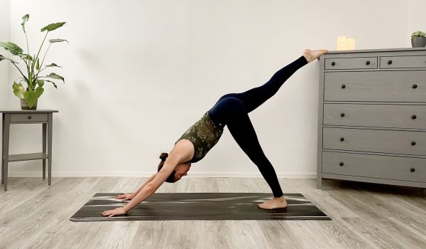 單腿下犬式 Eka Pada Adho Mukha Svanasana1