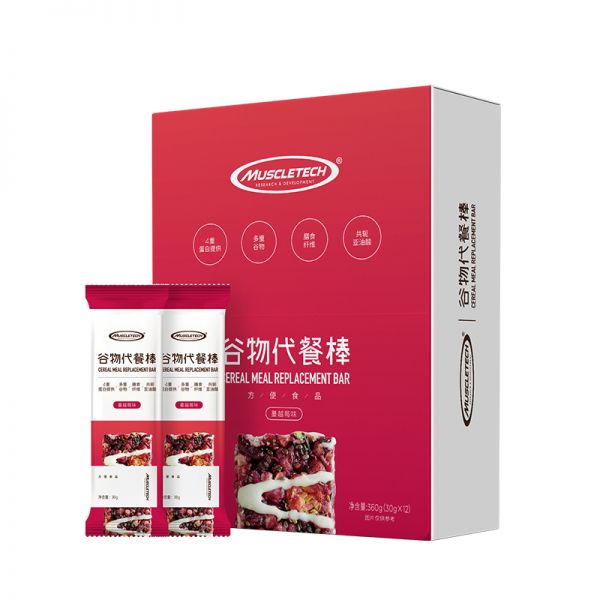 muscletech肌肉科技蘇寧自營乳清蛋白棒健身谷物代餐棒飽腹能量棒12支官方正品