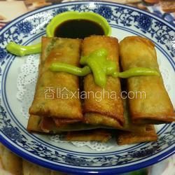 薺菜蝦仁春卷（芥末味）的做法[圖]
