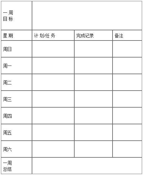 初中生周学习计划表[1]