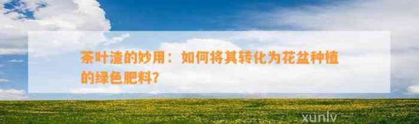 茶葉渣的妙用：如何將其轉(zhuǎn)化為花盆種植的綠色肥料？