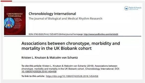 数据来源：《国际时间生物学》杂志发布的重量级文章《作息与发病率和死亡率的关系》