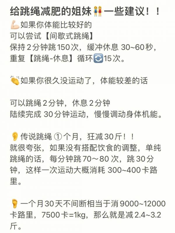 跳绳间断性跳能减肥吗 跳绳间断性条还是连续性