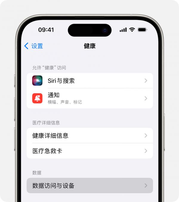在 iPhone 上的“健康”设置中，你可以调整 Siri 对“健康”数据的访问等设置。