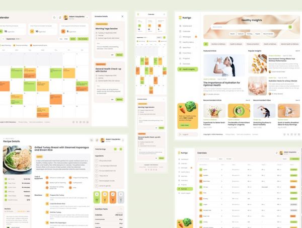 時尚響應式營養飲食膳食健康減肥計劃數據儀表盤WEB UI界面設計Figma模闆素材 Nutrigo – Health Nutrition and Diet Admin Dashboard APP UI 第3張