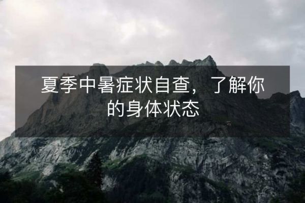 夏季中暑癥狀自查，了解你的身體狀態(tài)