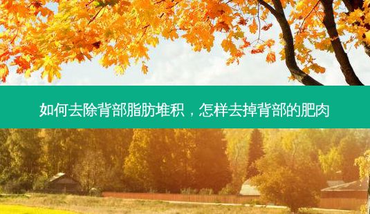 如何去除背部脂肪堆积,怎样去掉背部的肥肉-第1张图片-一诺整形网
