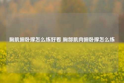 胸肌俯臥撐怎么練好看 胸部肌肉俯臥撐怎么練