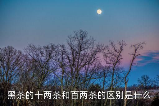 黑茶的十两茶和百两茶的区别是什么