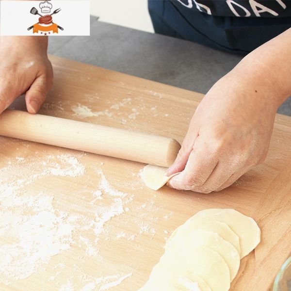 實木櫸木餃子皮家用搟面皮桿搟棒滾軸家用木制壓搟面杖
