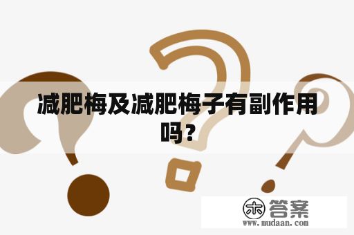 減肥梅及減肥梅子有副作用嗎？