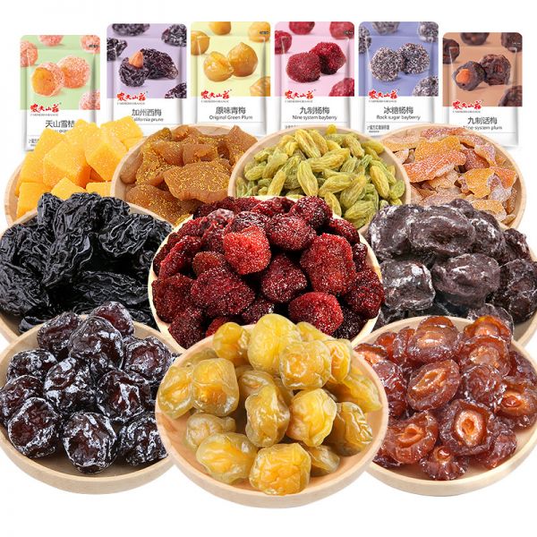 農(nóng)夫山莊話梅蜜餞果干組合500g 楊梅青梅話梅干