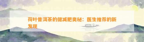荷葉普洱茶的健減肥奧秘：醫(yī)生推薦的新發(fā)現(xiàn)