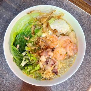 海鲜面（汤达人豚骨汤底）的做法 步骤8