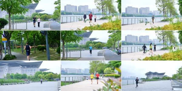 晨跑運(yùn)動(dòng)健康生活清晨鍛煉公園戶外慢跑輕跑