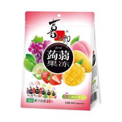 XIZHILANG 喜之郎 蒟蒻果凍 5口味 400g（水蜜桃味+紅葡萄味+草莓味+芒果味+青梅果凍）
