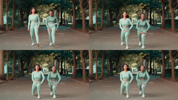 健身、自然和女性在馬拉松或公園賽跑訓(xùn)練前伸展雙腿。健康、運(yùn)動和女性運(yùn)動員在戶外有氧運(yùn)動前做熱身運(yùn)動的