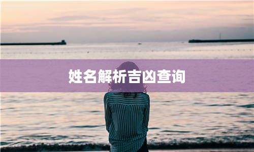 姓名解析吉兇查詢