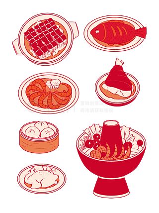 線條風(fēng)傳統(tǒng)新年中華美食火鍋魚團(tuán)圓飯?jiān)夭?></p><p><img src=