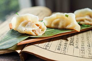 中國食品餃子特寫鏡頭