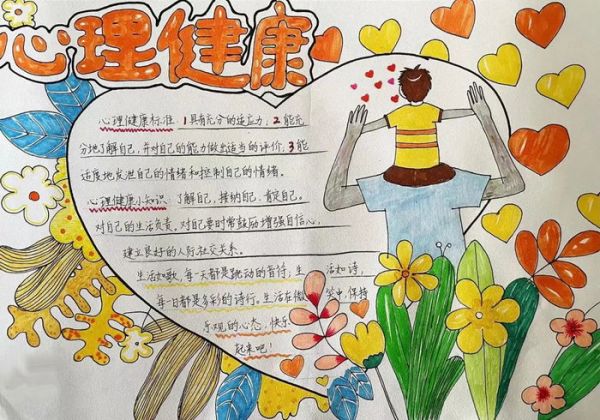 阳光心灵心里健康手抄报