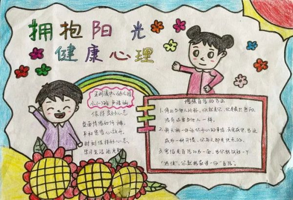 心灵沐浴阳光健康成长手抄报