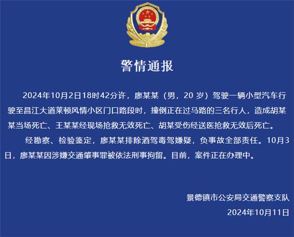 男子駕駛特斯拉超速致一家三口被撞身亡：官方通報
