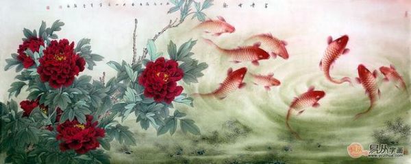 名家国画“健康鱼”送礼的最佳选择，寓意生活的幸福长久