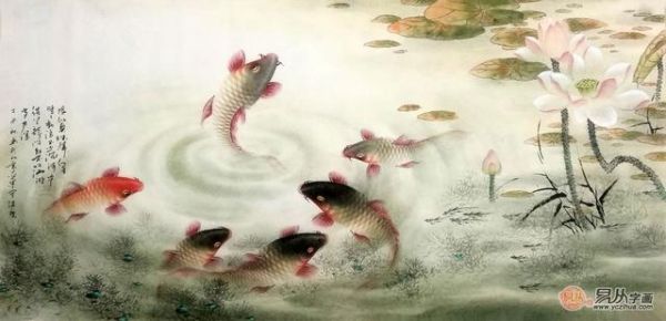 名家国画“健康鱼”送礼的最佳选择，寓意生活的幸福长久