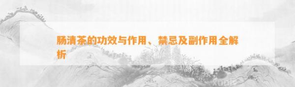 腸清茶的功效與作用、禁忌及副作用全解析