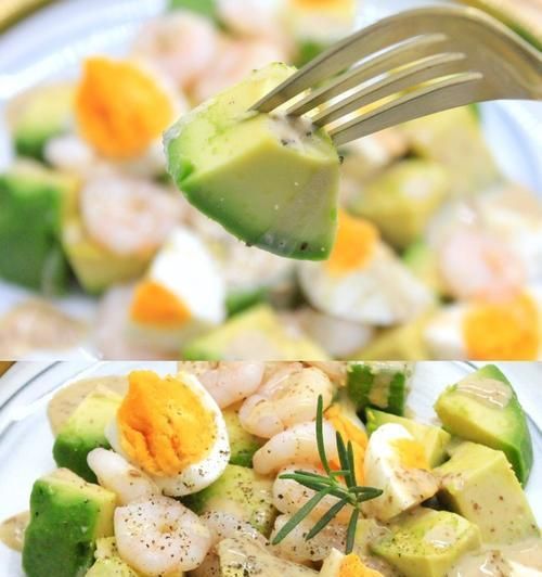 中式酪梨沙拉，健康美味的食物选择（以新鲜蔬果搭配创意调味，营养与口感兼备）