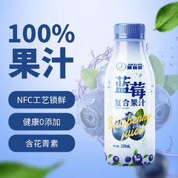果臻嘆 藍莓復合果蔬汁NFC飲料 280ml*2瓶