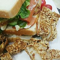喵阿杪之能量早餐(三明治+蜂蜜檸檬水+蔬菜水果沙拉)兩人餐的做法圖解3
