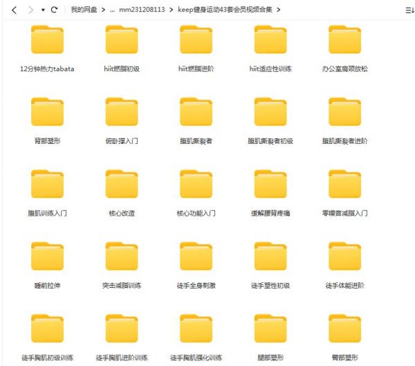 keep健身運(yùn)動(dòng)43套會(huì)員視頻合集課程