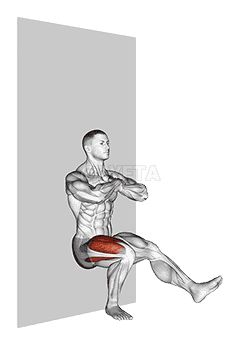 Thumbnail for the video of exercise: 自重单腿靠墙深蹲